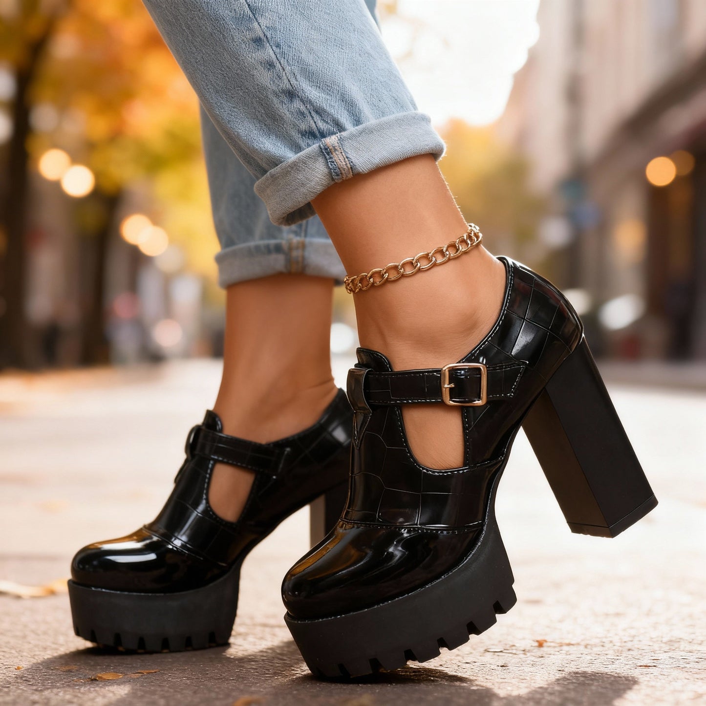Delancey | Women's Platform Block Heel Mary Jane Pumps