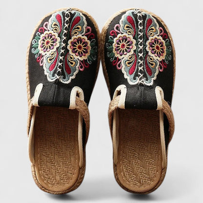 Delphina | Women's Floral Embroidered Mules