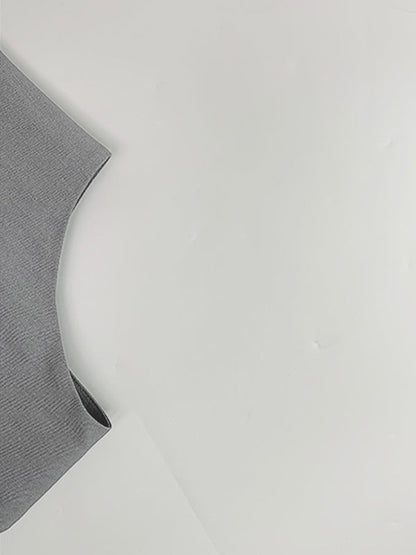 Sleeveless Solid Color Stand Collar Vest Top