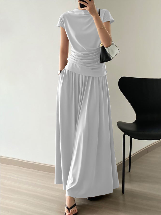 High Waisted Loose Solid Color Long Skirts Skirts Bottoms