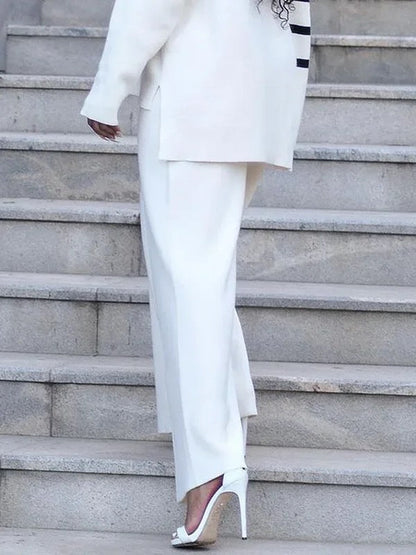 Wide Leg Solid Color Pants Trousers