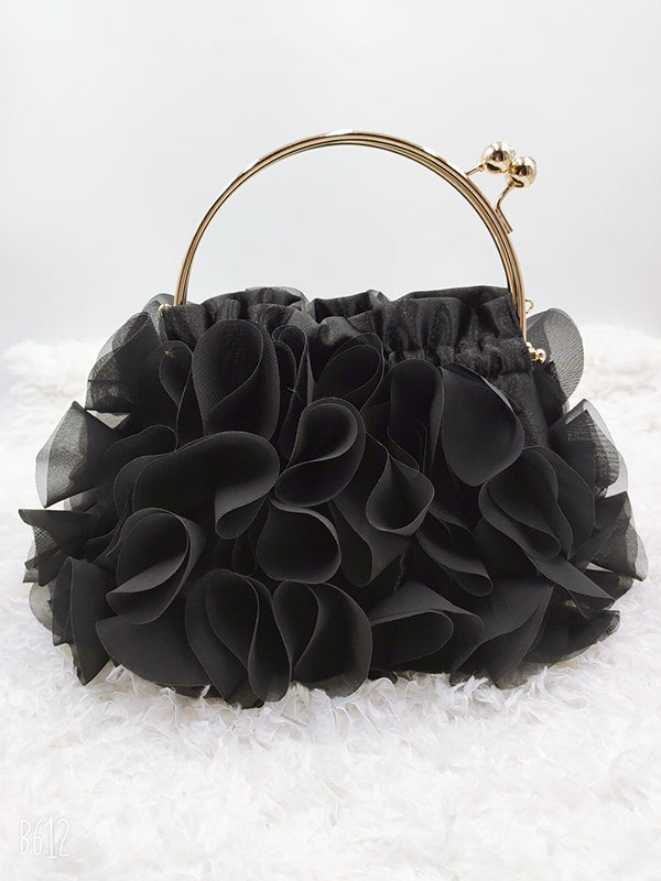 Three-Dimensional Flower Handbags BLACK One_size
