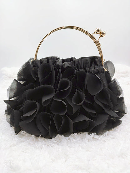 Three-Dimensional Flower Handbags BLACK One_size