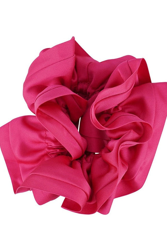 Satin Trim Hair Scrunchie