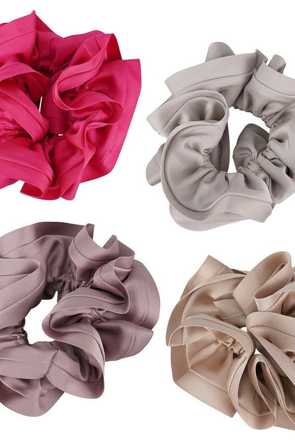 Satin Trim Hair Scrunchie
