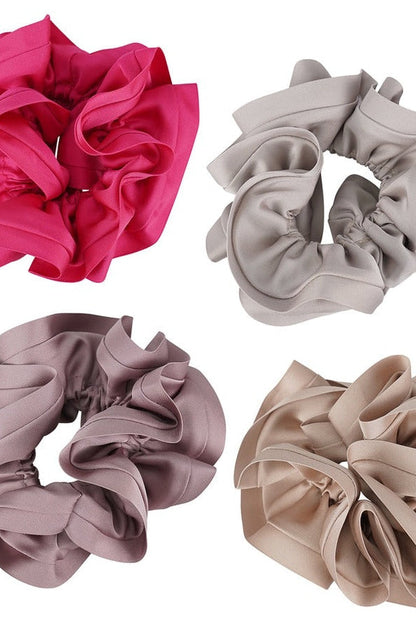 Satin Trim Hair Scrunchie