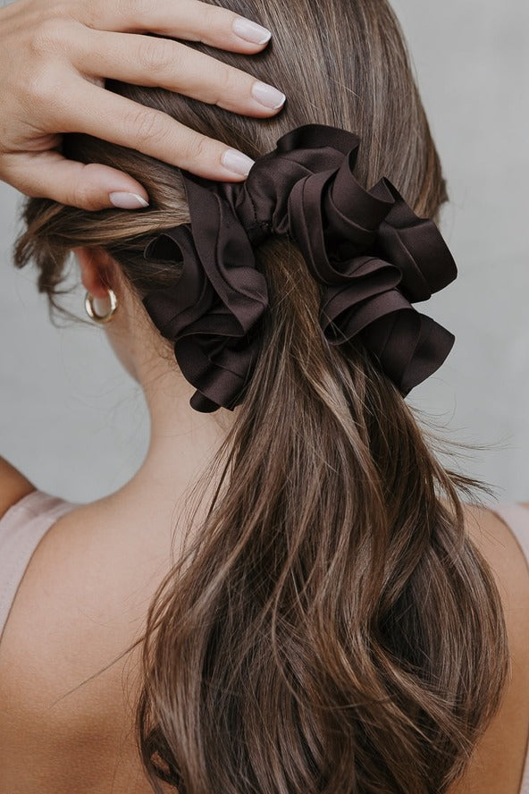 Satin Trim Hair Scrunchie