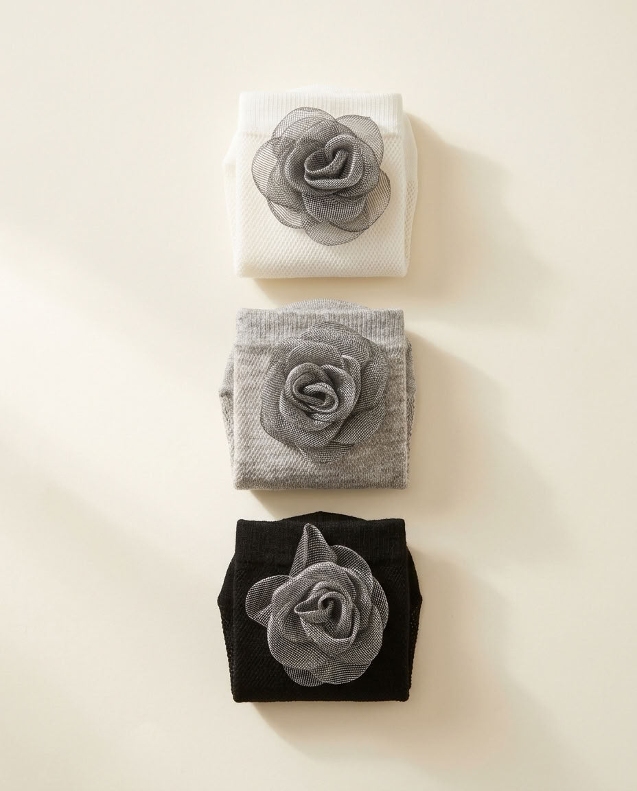 Bundled Pack, Sculpted Bloom Crew Socks