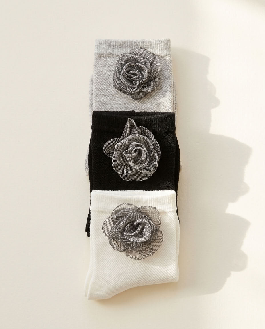 Bundled Pack, Sculpted Bloom Crew Socks