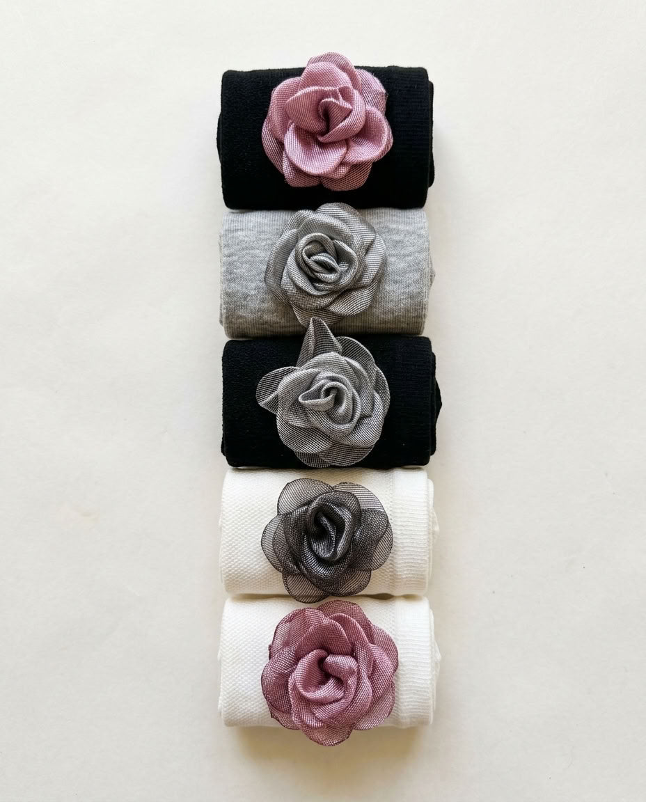 Bundled Pack, Sculpted Bloom Crew Socks