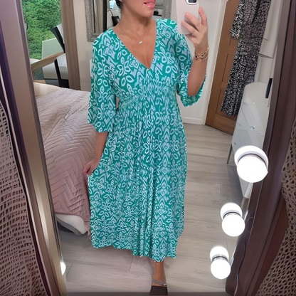 Iris | Women's Boho Loose Fit Printed Dress Casual