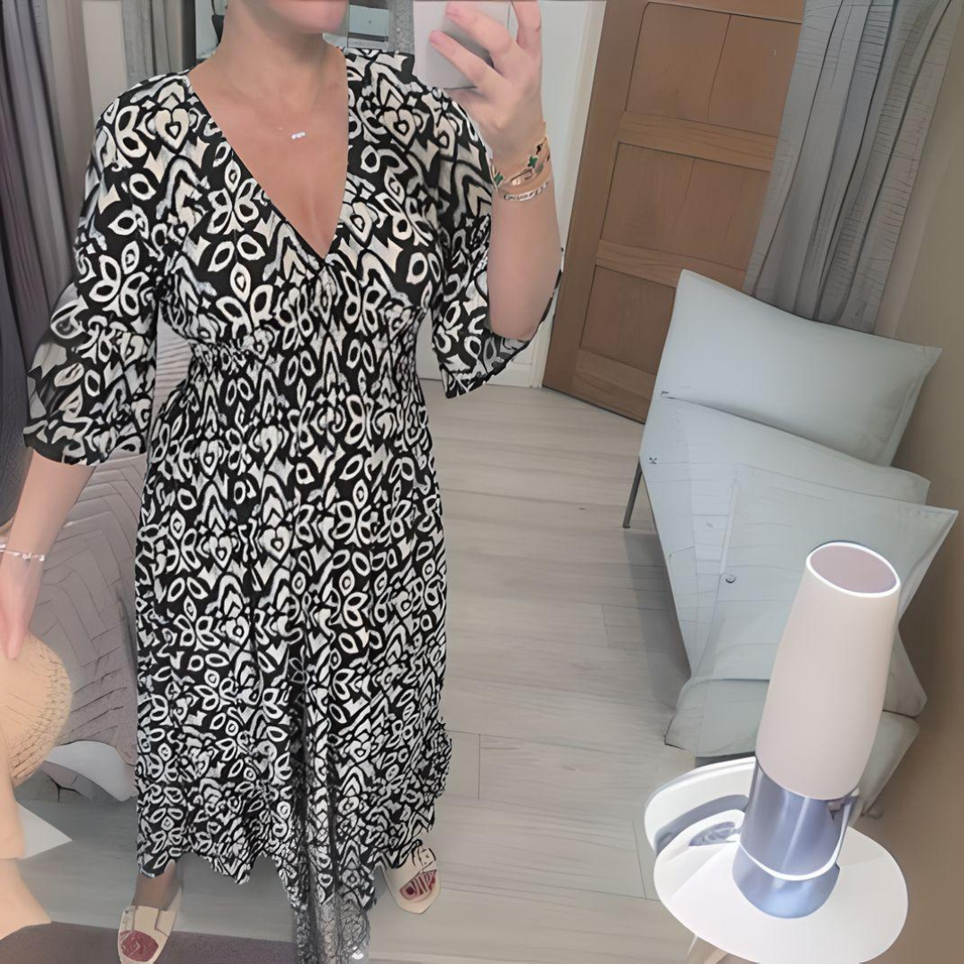 Iris | Women's Boho Loose Fit Printed Dress Casual
