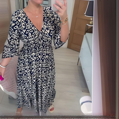 Iris | Women's Boho Loose Fit Printed Dress Casual