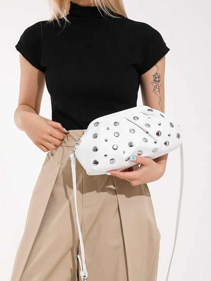 Pleated Rivet Split-Joint Mini Bags Shoulder Bags