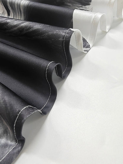 Batwing Sleeves Loose Asymmetric Floral Printed Split-Joint Split-Side One-Shoulder Evening Dresses Maxi Dresses