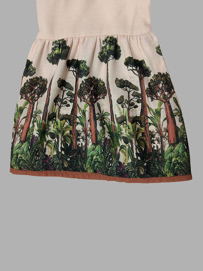 Maxikleider mit ausgestellten Ärmeln, lockerem Blätterdruck und V-Ausschnitt 