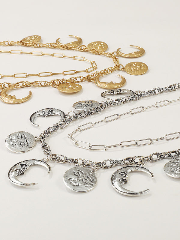 Colliers géométriques à double couche de couleur unie, accessoires 