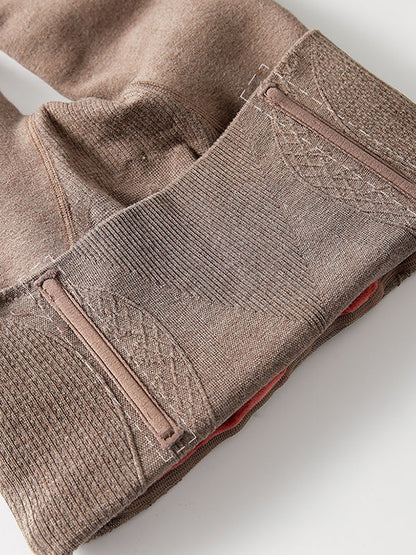 Pantalon thermique décontracté en velours à jambe skinny, couleur unie, garde au chaud 