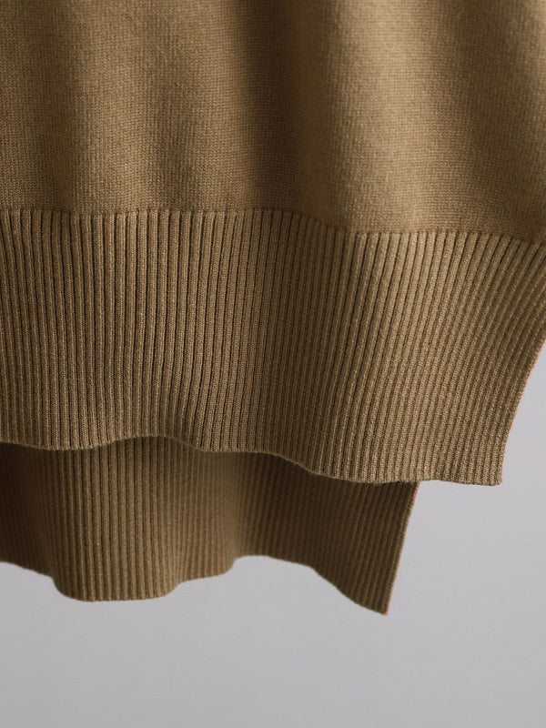 Ensemble deux pièces élégant avec pull à manches longues, col roulé et pantalon large 