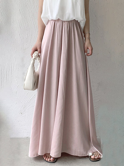 High Waisted Wide Leg Solid Color Casual Pants Bottoms Culotte