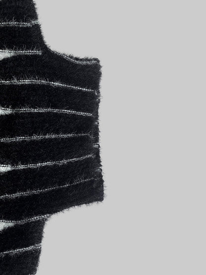 Long Sleeves Contrast Color High-Neck Sweater Tops