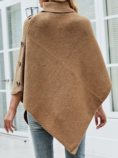 Casual 7 Colors High-Neck Sweater Cape