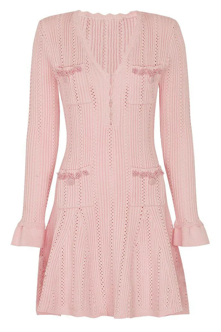AMELIA Long Sleeve Knit Mini Bodycon Dress