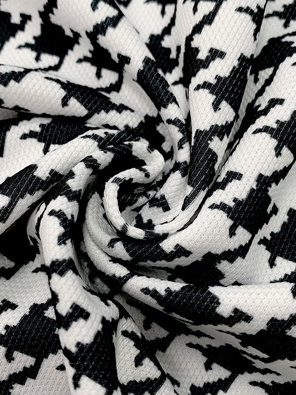 Loose Wide Leg Houndstooth Casual Pants Bottoms Trousers