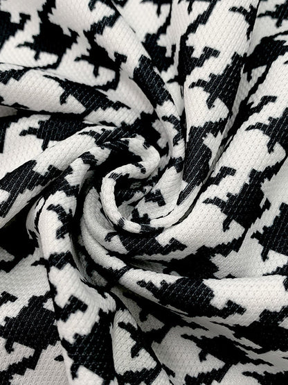 Loose Wide Leg Houndstooth Casual Pants Bottoms Trousers