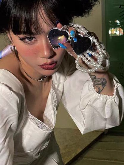 Beaded Heart Shape Shiny Waist Chain Accessories