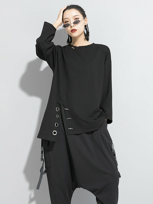 Original Solid Irregularity T-Shirts Tops 