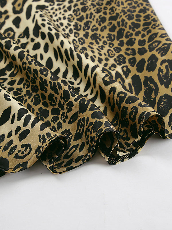 Jupes fendues taille haute style sirène léopard 