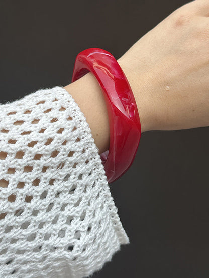 Geometric Shiny Bracelet Accessories RED A One_size