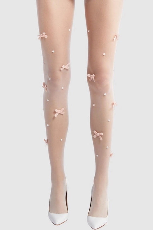 Velvet Bow Pearl Tight