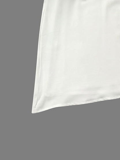 A-Line Capelet Contrast Color Printed Mock Neck Maxi Dresses