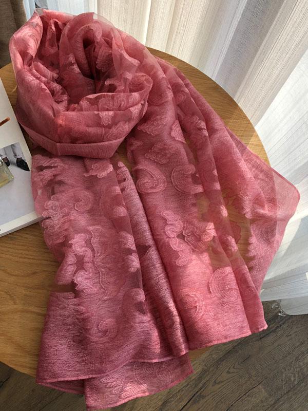 Écharpe châle simple en tissu de soie imitée 