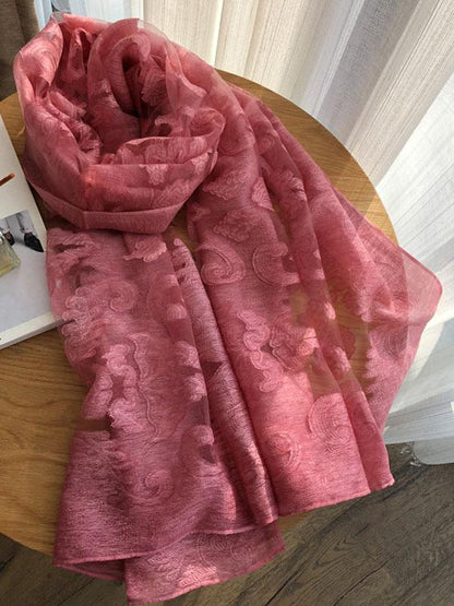 Écharpe châle simple en tissu de soie imitée 