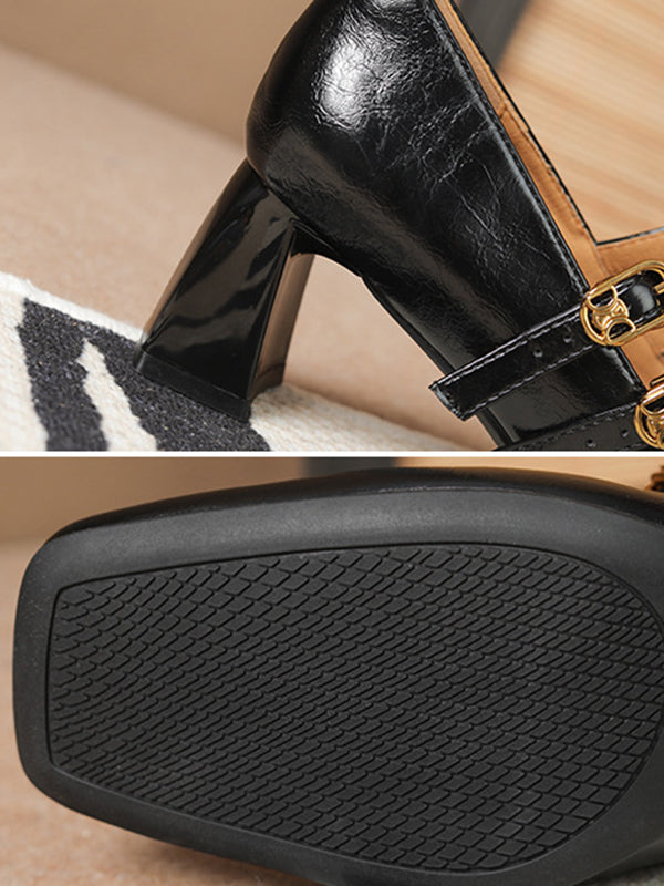 Escarpins à lacets et bout carré 