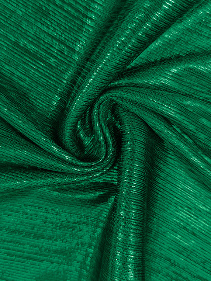 Hoch taillierte Dreiviertelärmel, glänzende, einfarbige Jumpsuits mit tiefem V-Ausschnitt 