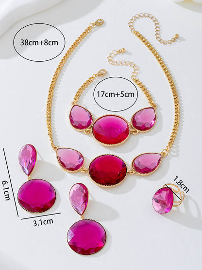 Irregularity Geometric Rhine Stones Accessories Sets