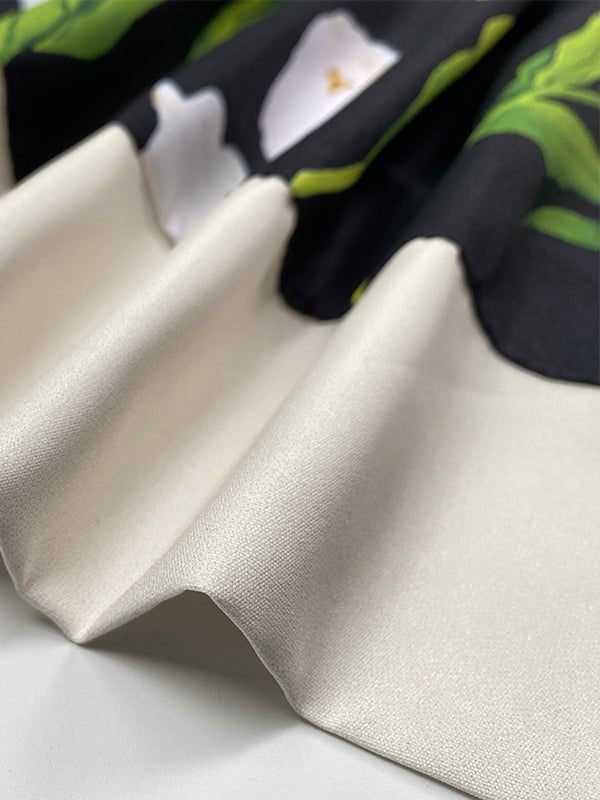 A-Linien-Minikleid mit lockerem Knopf und Blumendruck und Stehkragen 