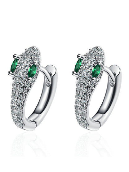 Original Rhinestone Snake Shape Earrings