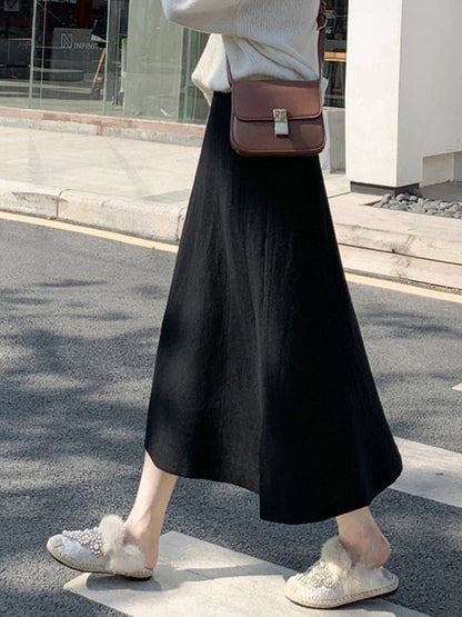 Stylish A-Line Solid Color Skirts Bottoms