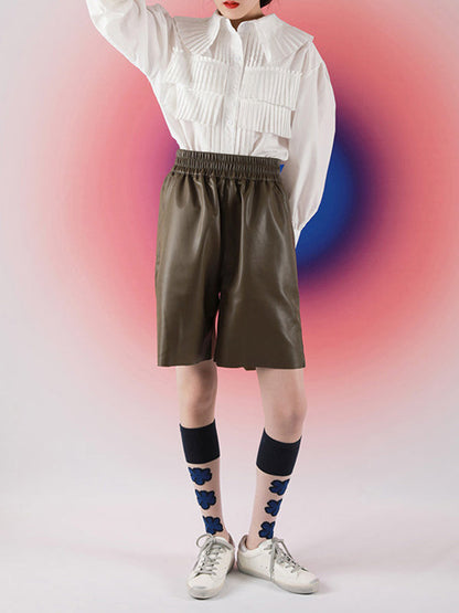 Blue Black Knitted Flower Socks Accessories