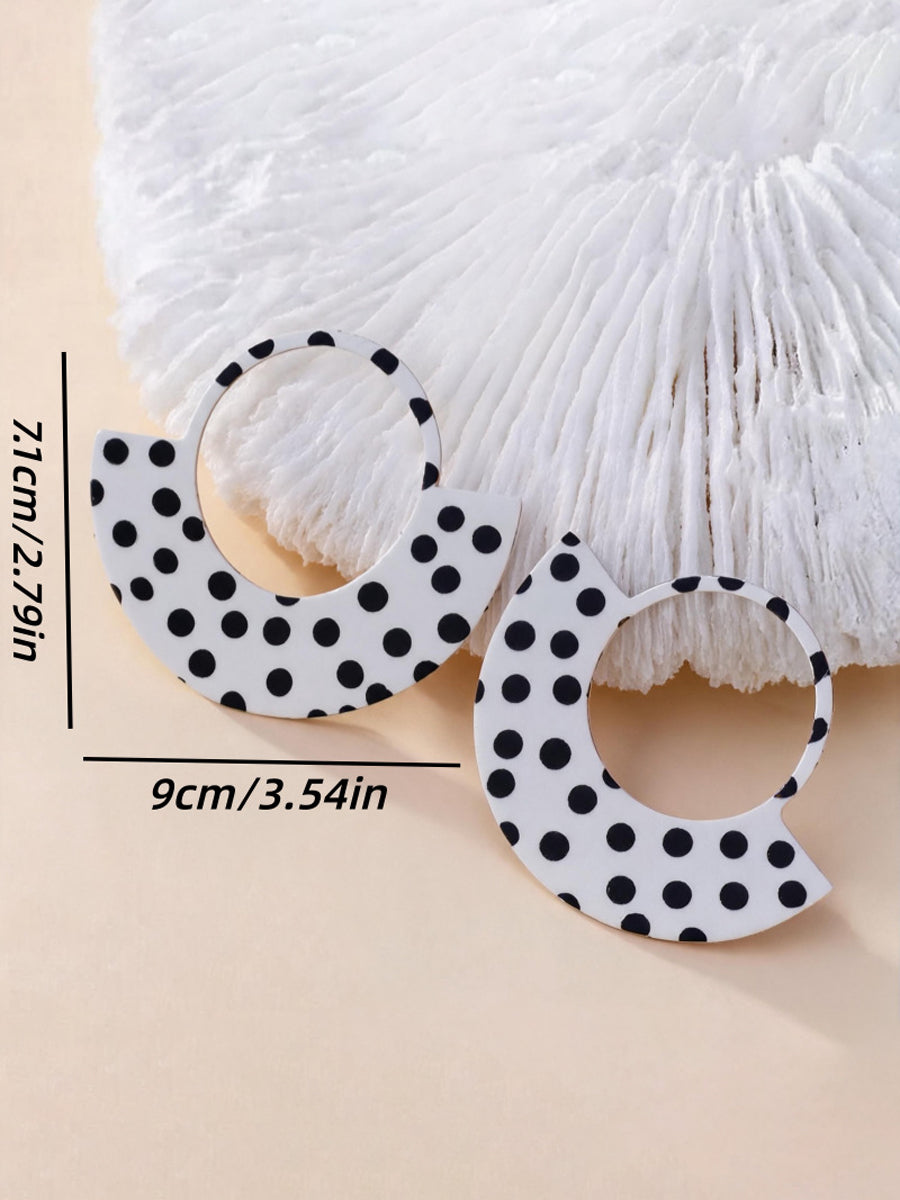 Polka-Dot Geometric Earrings Accessories