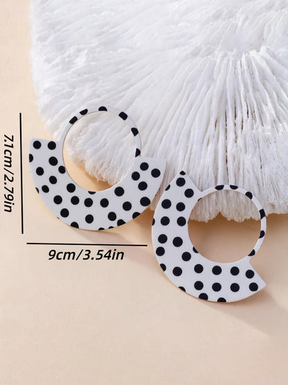 Polka-Dot Geometric Earrings Accessories