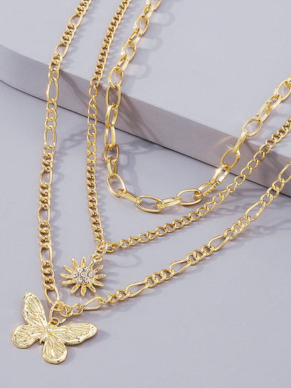 Colliers superposés en forme de papillon, accessoires 