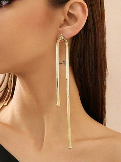 Solid Color Tasseled Drop Earrings