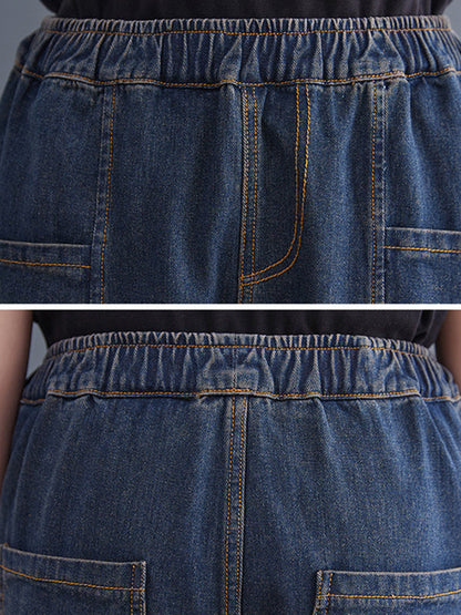 Artistic Retro Loose Elasticity Jean Pants