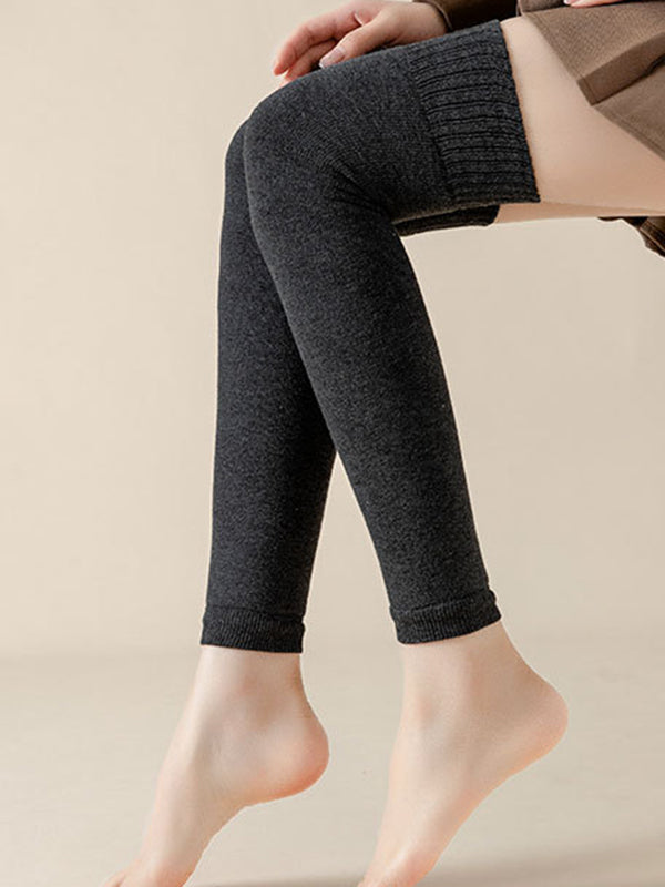 Casual Skinny Keep Warm Solid Color Leg Warmers Accessories DARK GRAY One_size
